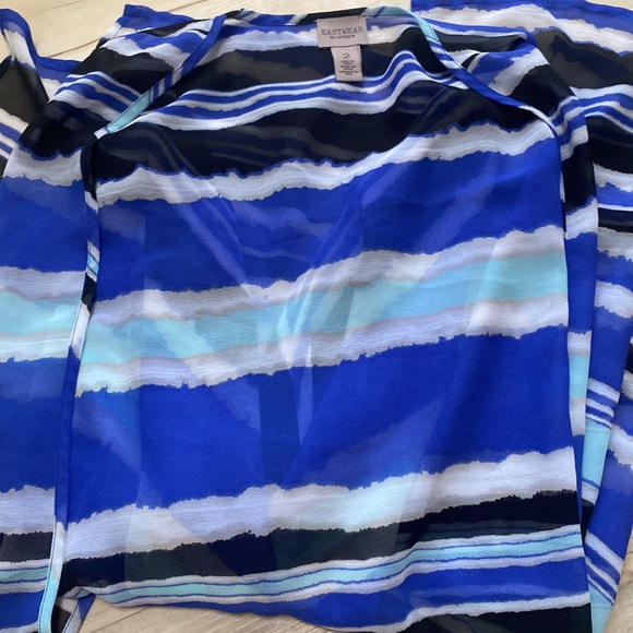 Easywear by Chico’s Womens Sheer Cover. Swimsuit coverup. Cardigan open front - Picture 12 of 12